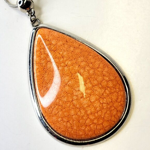 Large Orange Pendant Necklace - Picture 5 of 8